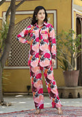 Women's Casual Fashionable Multi Muslin co-ord set - Rooh | Grocsy
