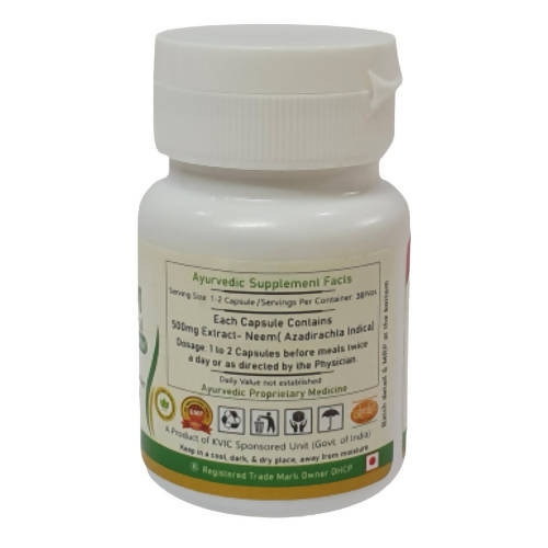 Deep Ayurveda Neem 500mg Veg Capsules | Grocsy