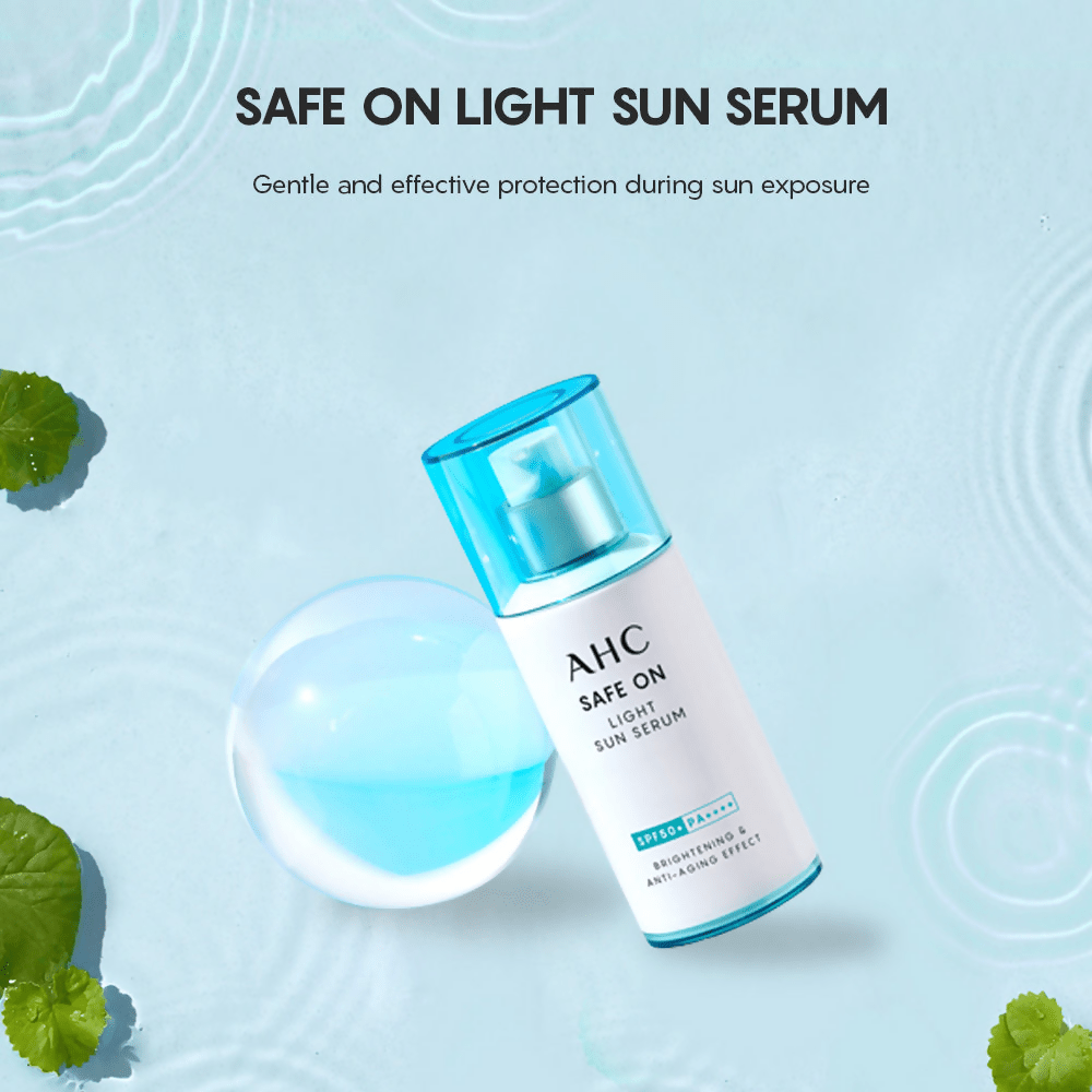 AHC Safe On Light Sun Serum With SPF 50+ & PA+++ - Korean skincare | Grocsy