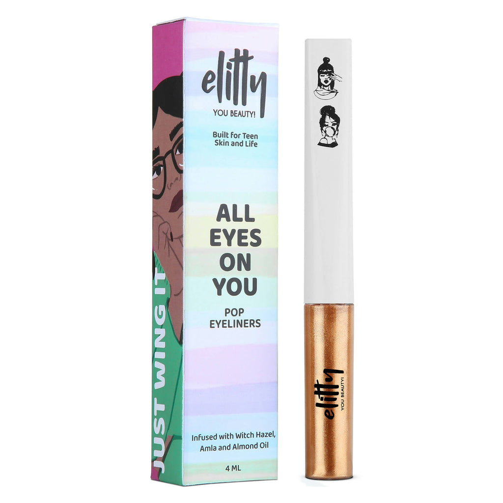 Elitty Rust Pop Color Metallic Finish Liquid Eyeliner - Eternal Eclipse (Rust) | Grocsy