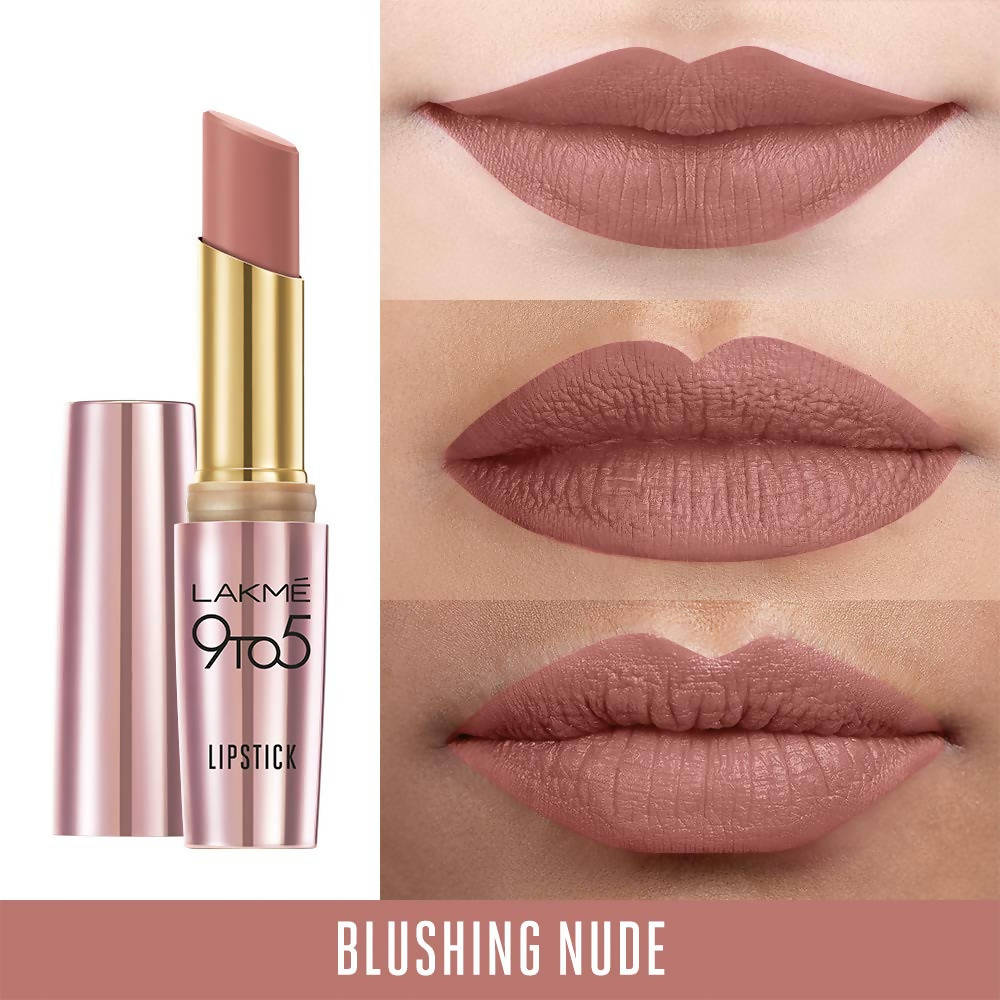 Lakme 9TO5 Primer + Matte Lipstick-Blushing Nude | Grocsy