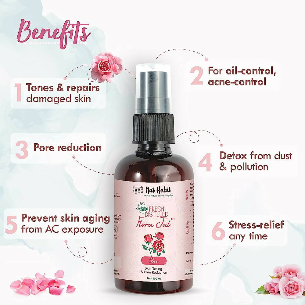 Nat Habit Fresh Distilled Rose Flora Jal | Grocsy