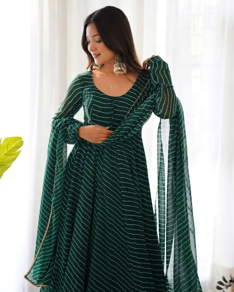 Joban Fashion Green Kurta Set Georgette Sequence Embroidery Work | Grocsy