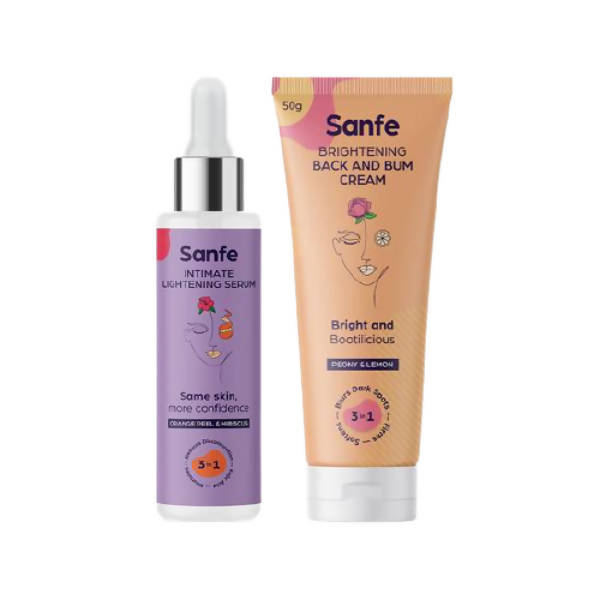 Sanfe Intimate Lightening Serum With Orange Peel + Brightening Back And Bum Cream | Grocsy