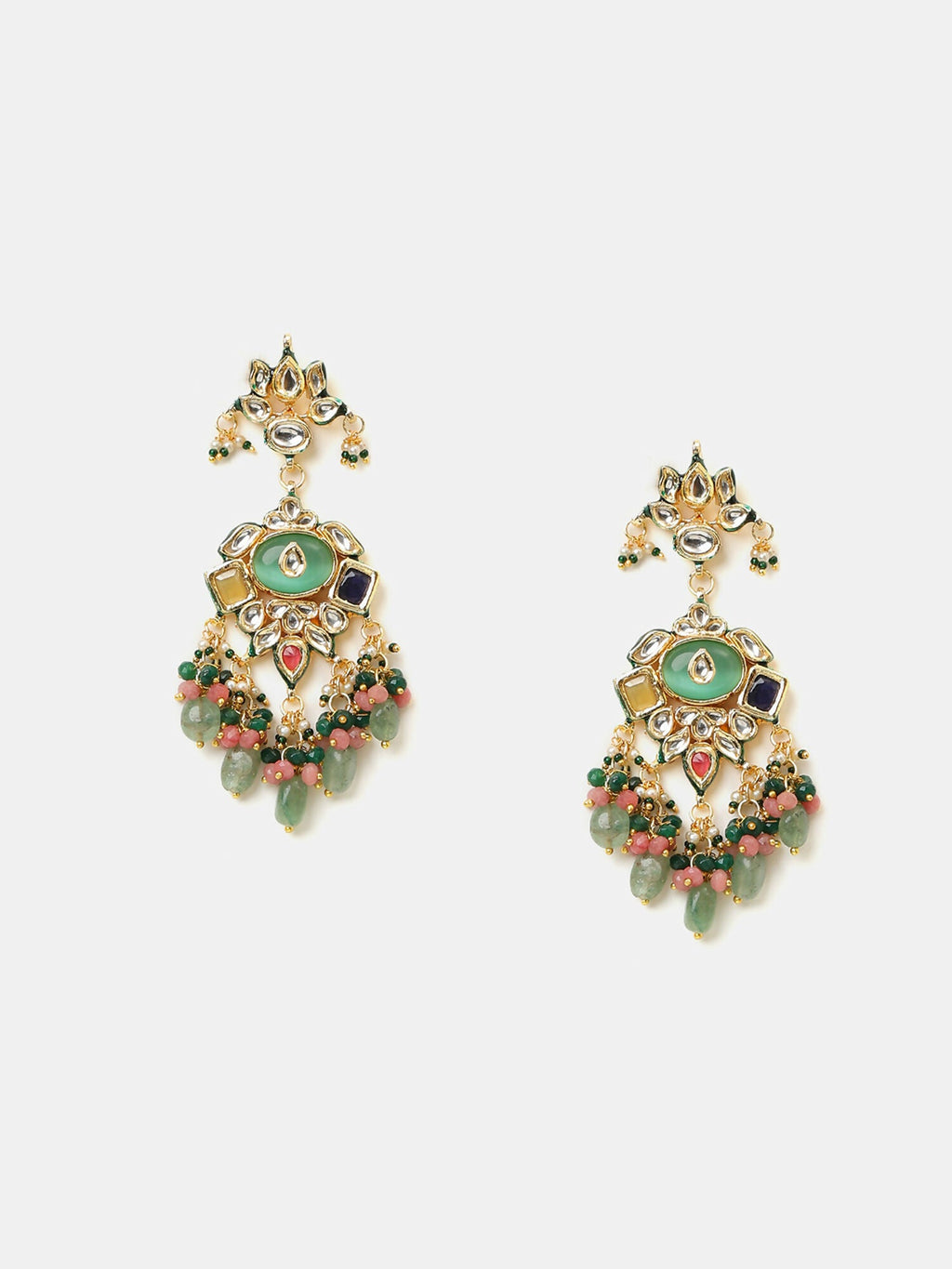 Ruby Raang Kundan Haar With Matching Earrings | Grocsy