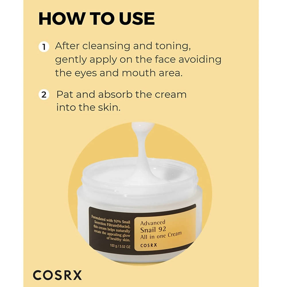 Cosrx Advanced Snail 92 All In One Cream - Korean Skincare | Grocsy