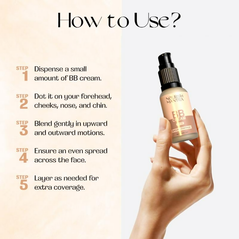 Nourish Mantra BB Cream with SPF 25 with SPF for Long-lasting, Even Coverage | Grocsy