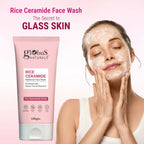 Globus Naturals Rice Ceramide Face Wash For Hydrated Glow, Enriched with Green Tea & Vitamin E | Grocsy