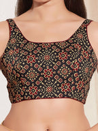 Joban Fashion Black Cotton Padded Blouse With Square Neck Sleeveless | Grocsy