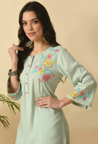 Joban Fashion L.Green Cotton Rayon Kurta Set | Grocsy