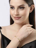 NVR Women Gold-Polished Western Cuff Bracelet | Grocsy