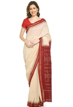 Vamika Sambalpuri Ikat Cotton Special Buti Tasrite & Maroon Saree | Grocsy