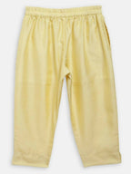 Ahalyaa Yellow Poly Silk Kids Kurta Pant With Dupatta For Girls | Grocsy
