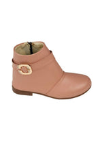 Tiny Bugs Girls Buckle Embellished Peach Ankle Length Boots | Grocsy