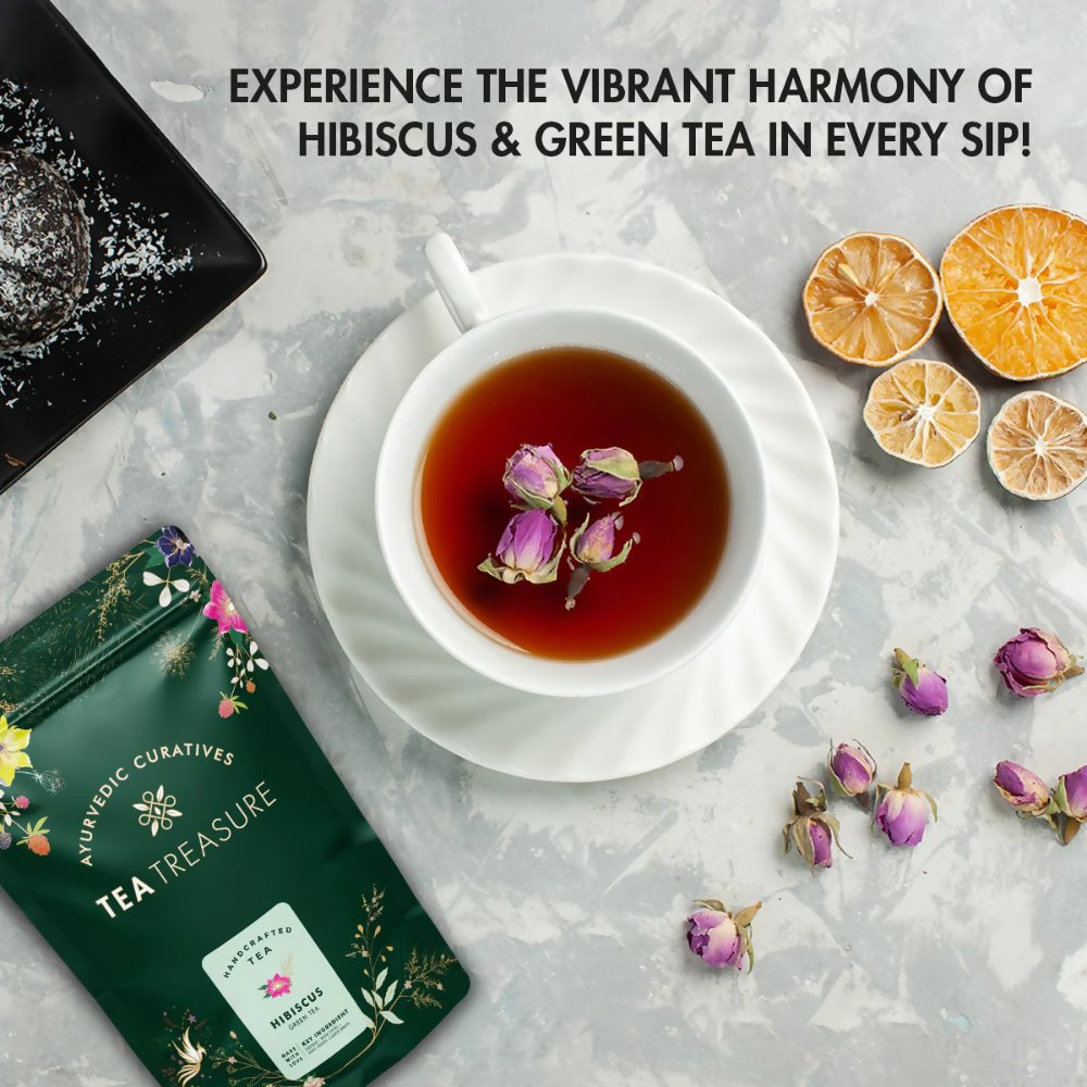 Tea Treasure Hibiscus Loose Leaf Green Tea | Grocsy