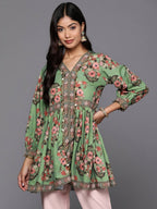 Ahalyaa Women's Traditional wear Tunic - Green | Grocsy