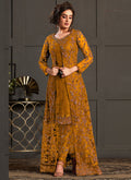 Vegaa Fashion Mustard Heavy Net Embroiderd Pakistani Suit | Grocsy