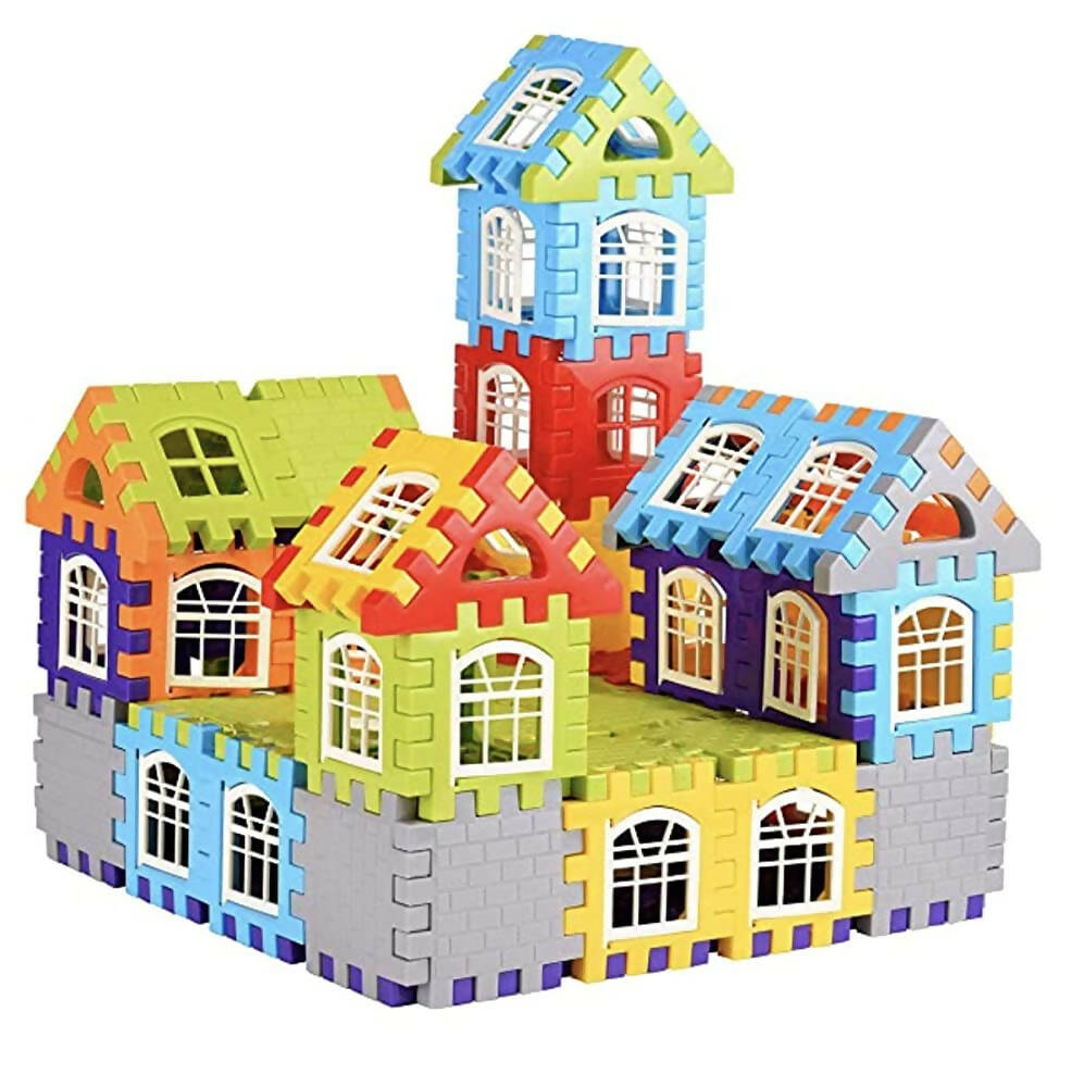 Kipa Multi Colored 120 Pieces Mega Jumbo Happy Home House Building Block with Attractive Windows and Smooth Rounded Edges Blocks Game Fun | Grocsy