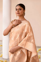 Joban Fashion Gold Banarasi Tissue Saree | Grocsy