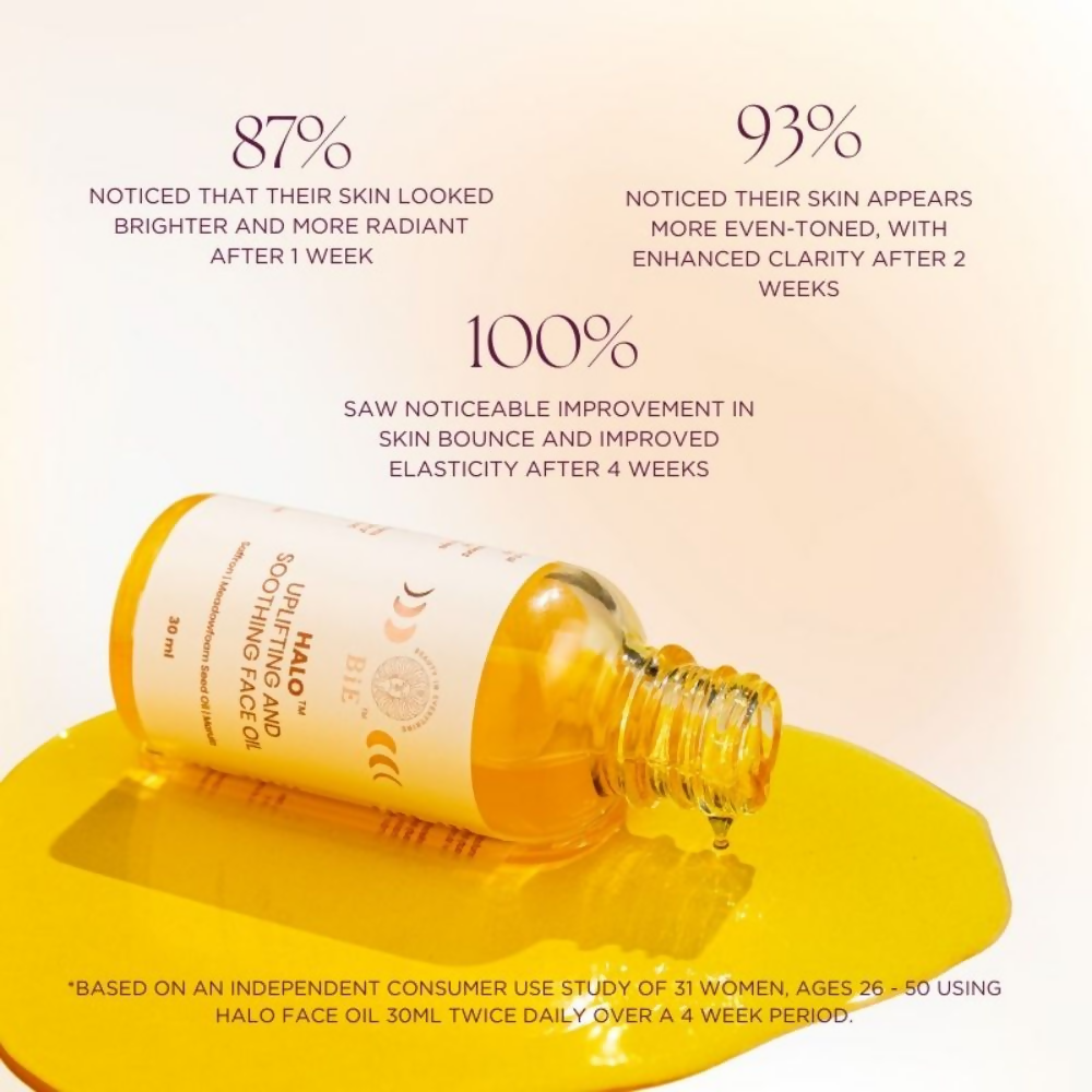 BiE Halo Uplifting & Soothing Face Oil With Pure Saffron For Brighter Skin | Grocsy