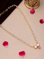 Ruby Raang Kundan and Pink Stone Necklace | Grocsy
