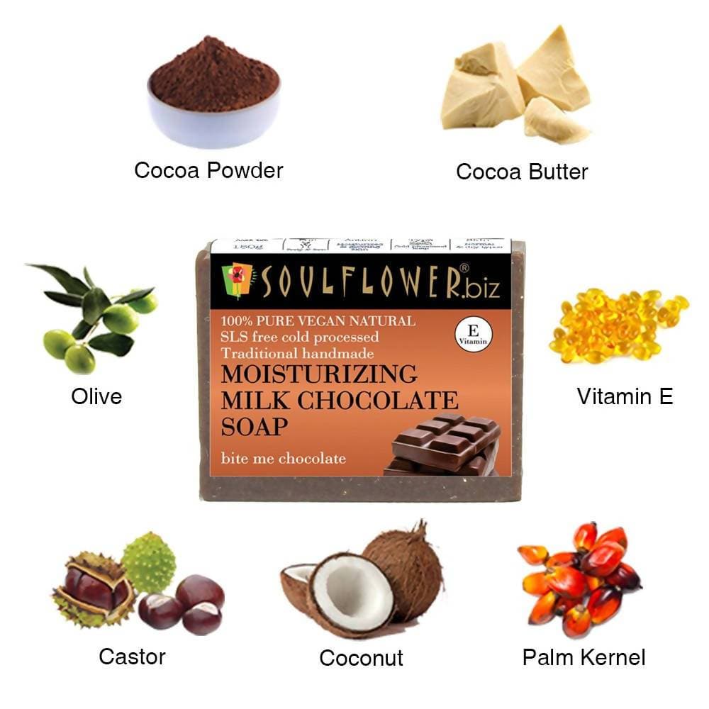 Soulflower Moisturizing Milk Chocolate Handmade Soap | Grocsy