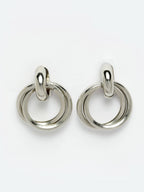 NVR Women's Western Silver Plated Circular Metal Hoop Earrings | Grocsy