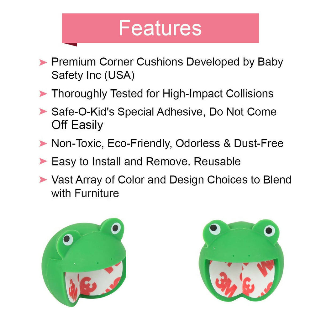 Safe-O-Kid Elegant Catchy Animal Shaped Corner Guards, Green | Grocsy