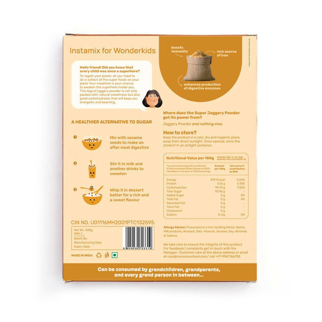 Conscious Food Super Jaggery Powder | Grocsy