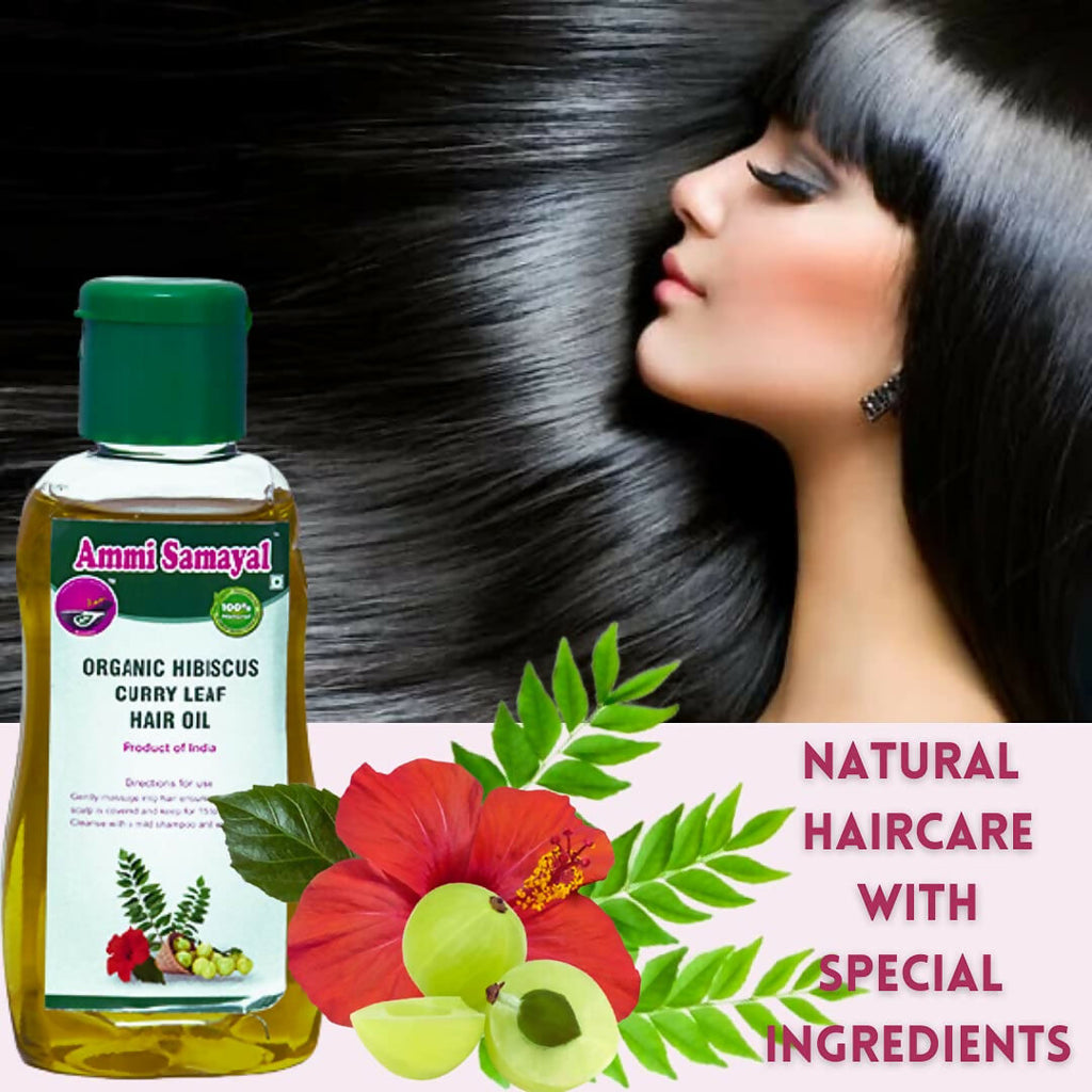 Ammi Samayal Organic Hibiscus and Curry Leaf Hair Oil | Grocsy