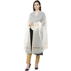 A R Silk Chanderi Piping Regular Dupatta off White Color Dupatta or Chunni | Grocsy