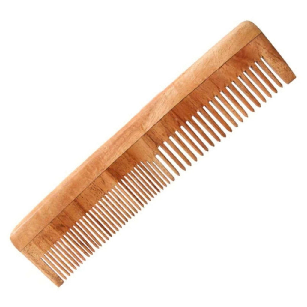 Aravi Organic Neem Wood Comb Fine and Wide Tooth | Grocsy