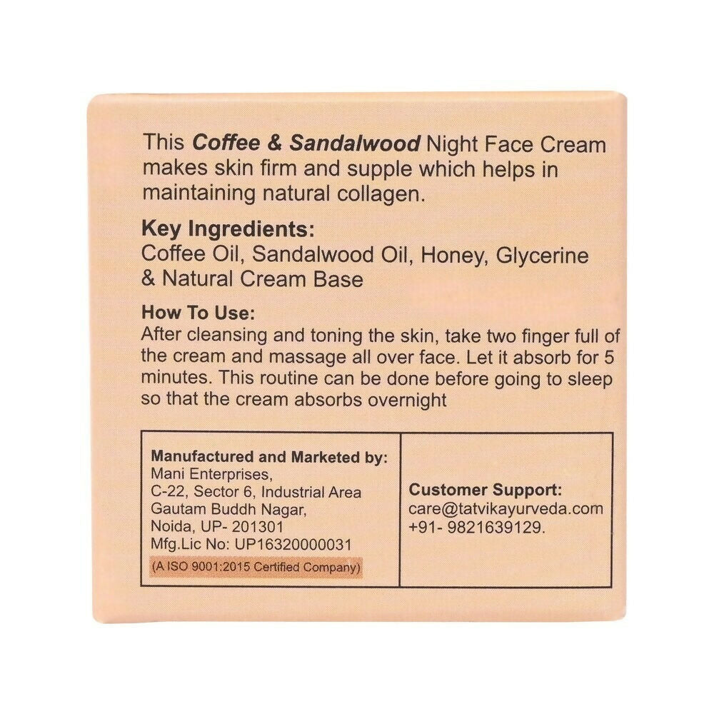 Tatvik Ayurveda Lavanya Night Face Cream (Coffee & Sandalwood) | Grocsy