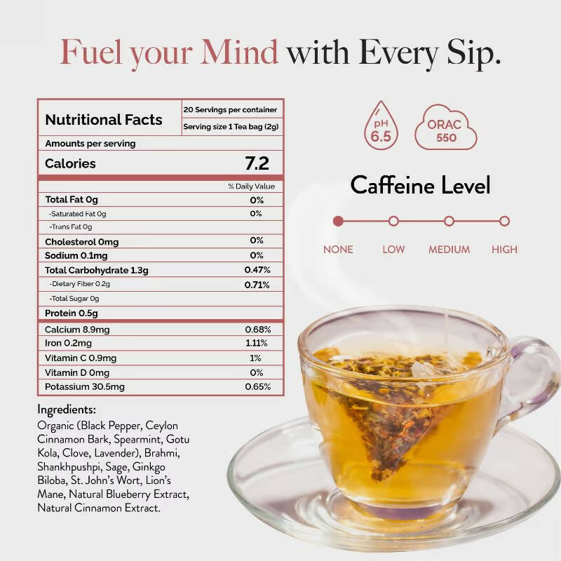 Wellbeing Nutrition Focus Herbal Tea | Grocsy