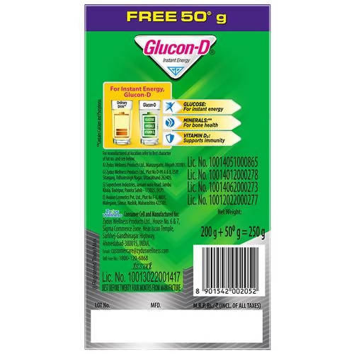 Glucon-D Instant Energy Health Drink - Regular Plain Glucose Powder | Instant Energy & Immunity Recharge With Vitamin C & Calcium | Grocsy