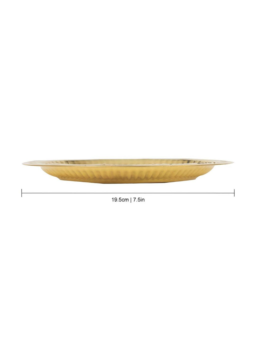 Spillbox Gold-Toned Brass Leaf Thali Round Pooja Essential | Grocsy