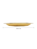 Spillbox Gold-Toned Brass Leaf Thali Round Pooja Essential | Grocsy