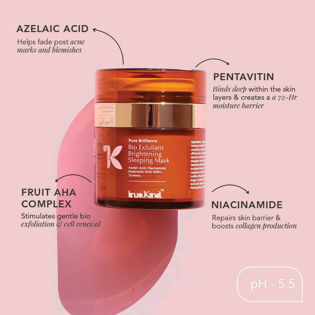 True Kind Bio Exfoliant Brightening Sleeping Mask | Grocsy