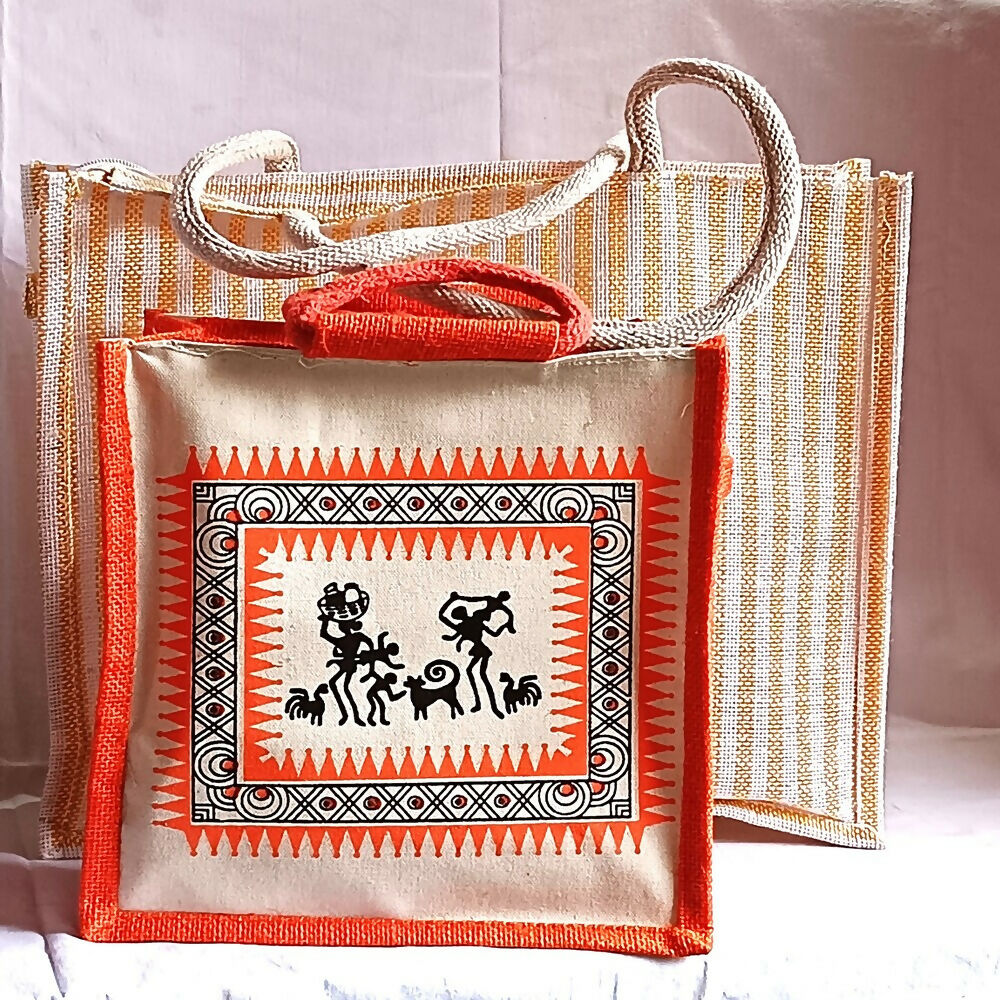 Jute Ladies Fashion Bags in Combo - Big & Small | Grocsy