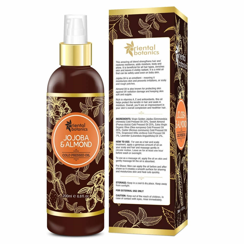 Oriental Botanics Jojoba & Sweet Almond Cold Pressed Oil | Grocsy