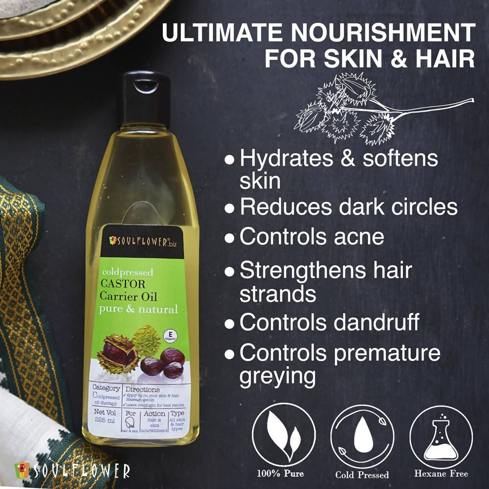 Soulflower Coldpressed Castor Carrier Oil Pure & Natural | Grocsy