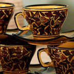 Handpainted Cup Saucer(Set Of 6) | Grocsy