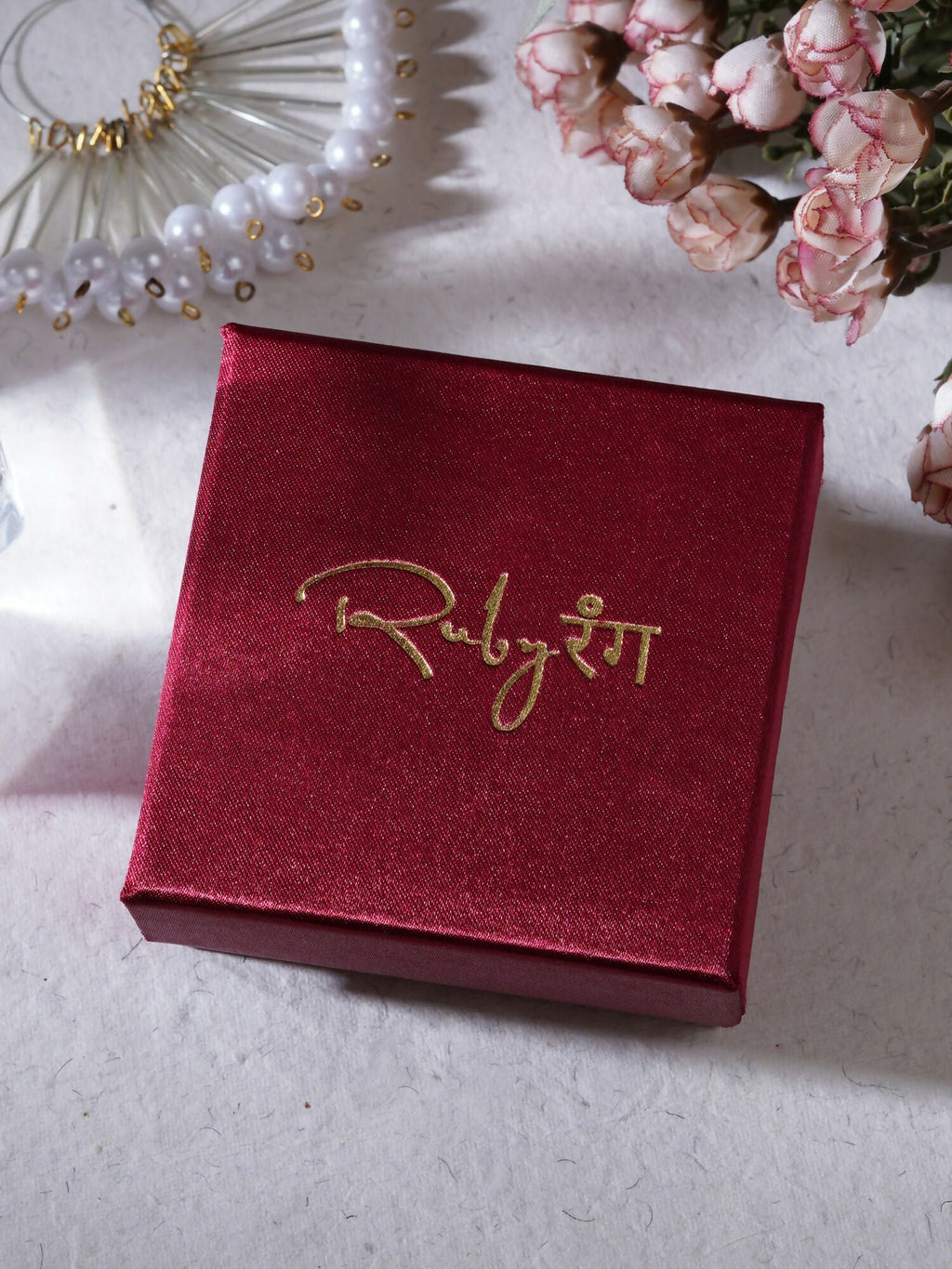 stone stud (Rose gold) - Ruby Raang