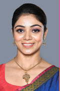 Joban Fashion Women Golden Ruby Green Pendant Set With Earrings | Grocsy