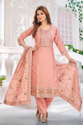 Joban Fashion Silk Peach Color Kurta Set | Grocsy