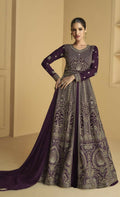 Vastranavya Purple Georgette Embroidered Sequins Work Anarkali Style A Line Suits | Grocsy