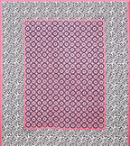 Vamika Printed Cotton Pink & Black Bedsheet With Pillow Covers (LEOD_CHKR_P) | Grocsy