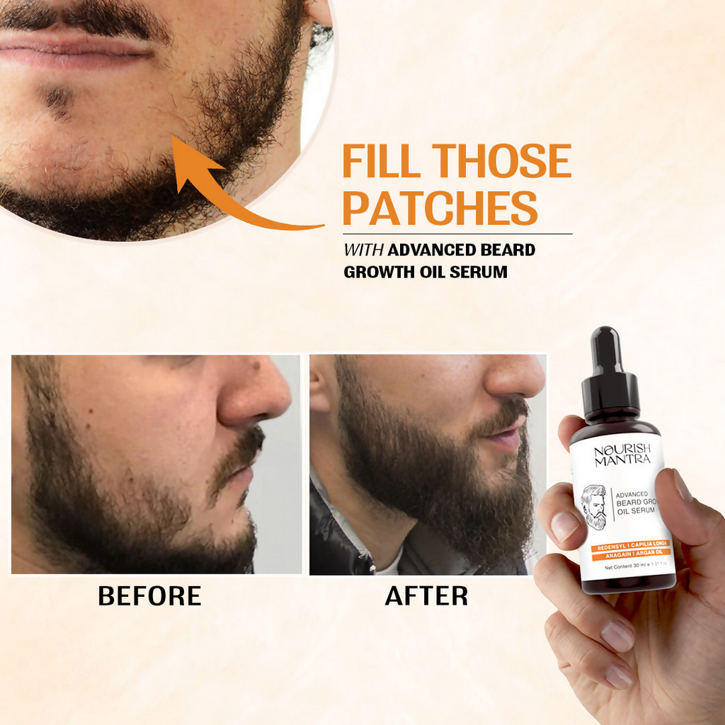 Nourish Mantra Advanced Beard Growth Oil Serum with Redensyl | Grocsy