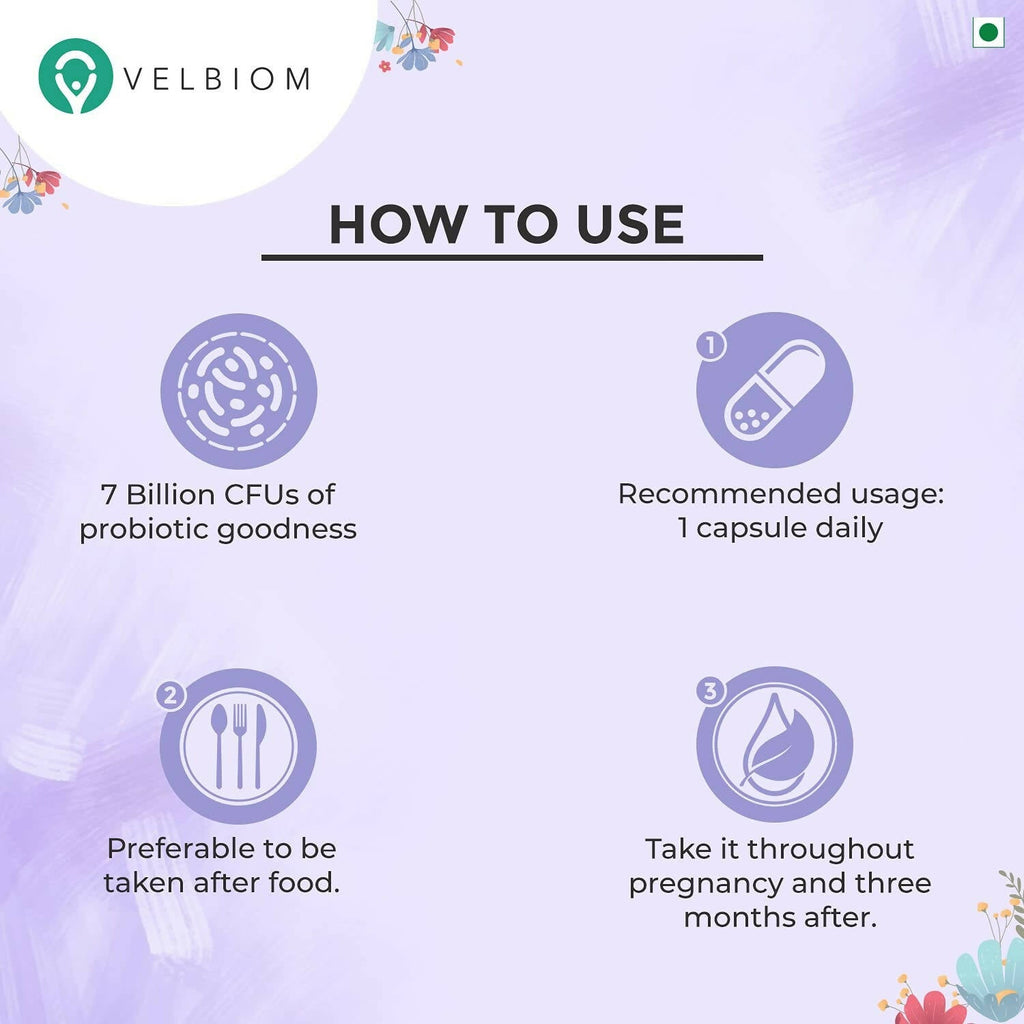 Velbiom Nu Mom Probiotic Health Capsules For Women | Grocsy