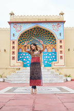 Vastranavya Black Navratri Special Kutchi Gamthi Work with Printed Kurti | Grocsy